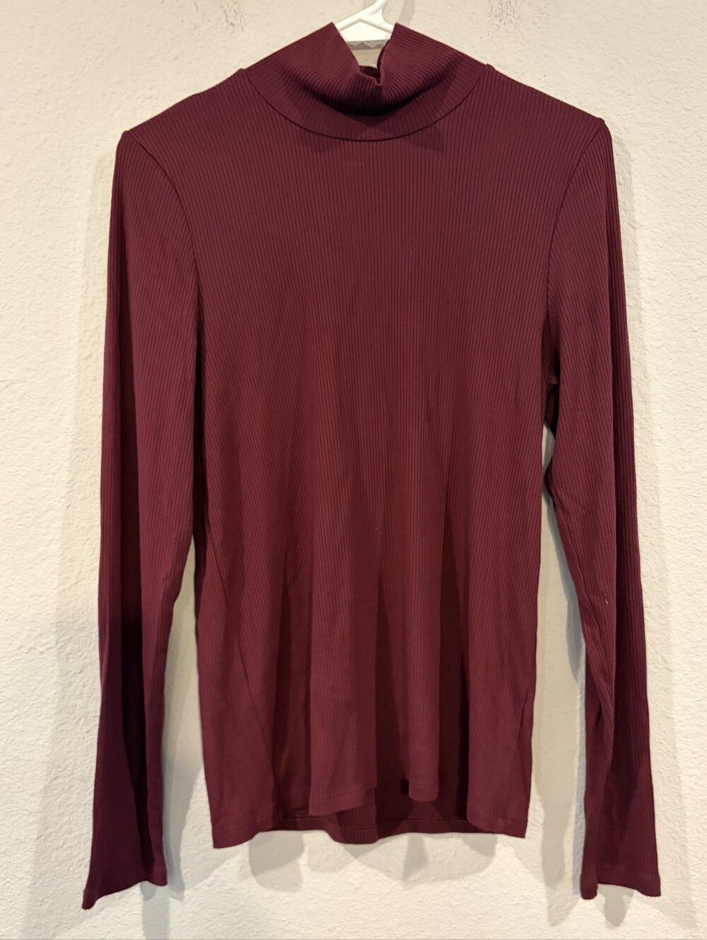 Wilfred Womens Wine Red Ribbed Mock Turtleneck Long Sleeve Sweater Shirt Size XL